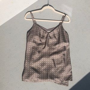 BR Heritage Collection tan polka dot silk cami